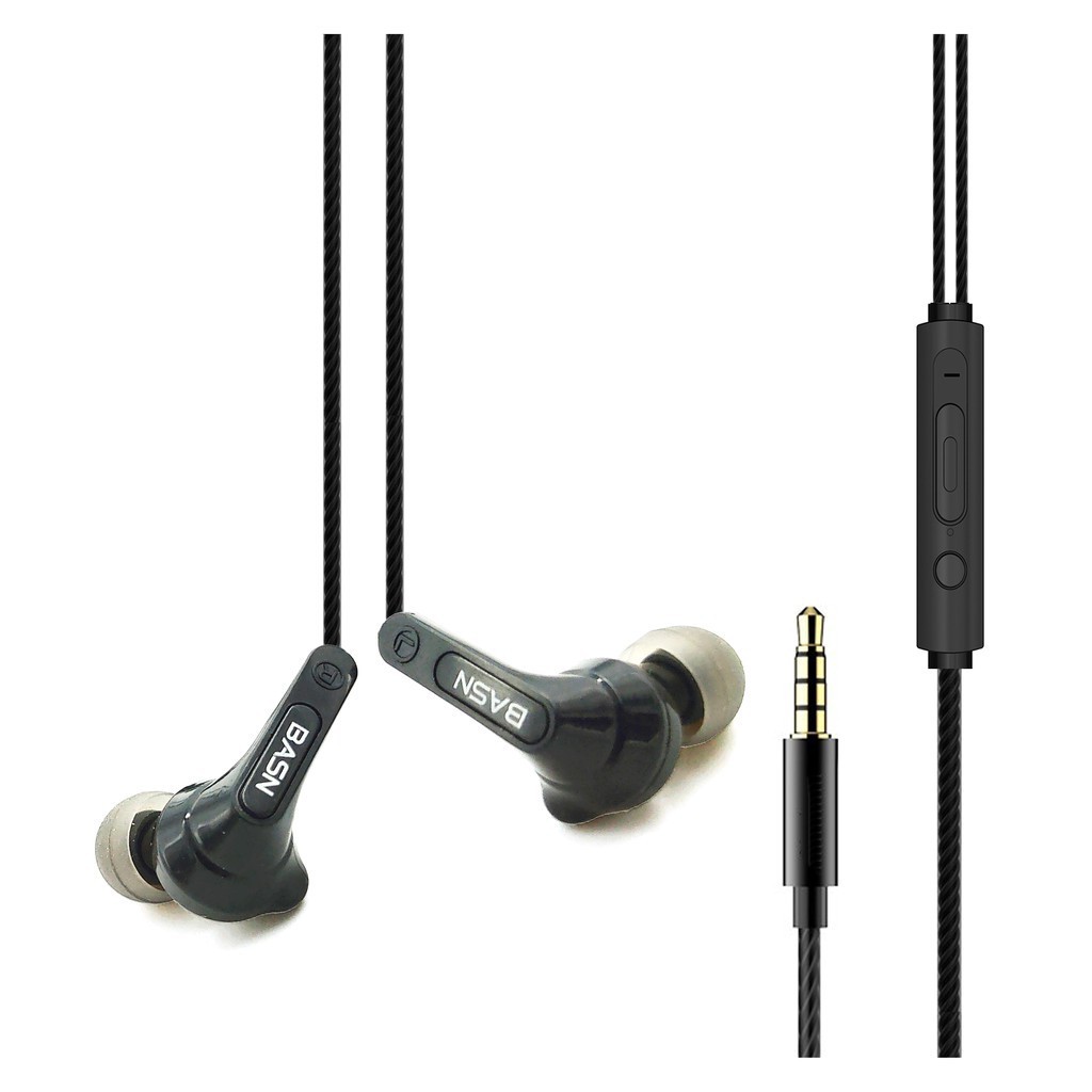 Tai Nghe Nhét Tai BASN  B16 Có Mic Đàm Thoại - Chống Ồn - Nghe Êm - Hàng Chính Hãng