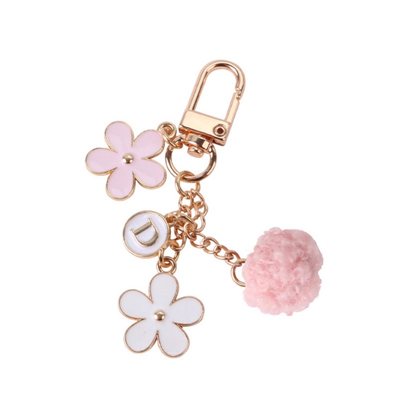 Móc Khóa Cục Bông Hoa Và Chữ D / H Cho Điện Thoại