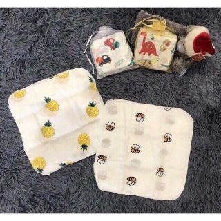 Set 10 khăn sữa sợi tre túi lưới cho bé