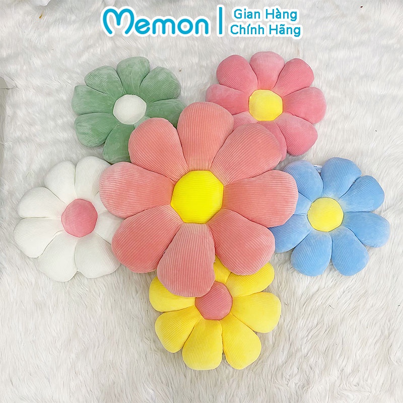 Gối Tựa Đệm Ngồi Bông Hoa Chất Liệu Nhung Mềm Mại Cao Cấp Memon