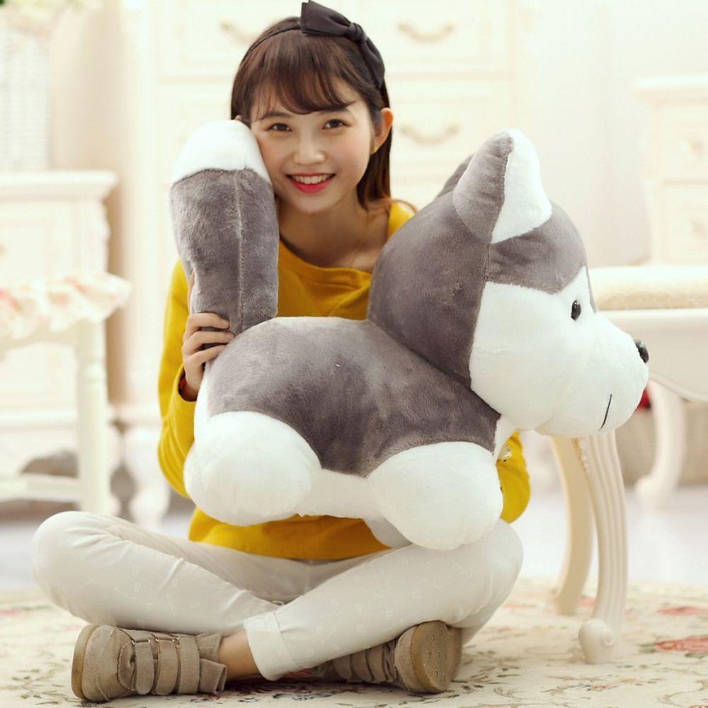 GIOVANNI Husky Plush Toy Cartoon Animal Doll Toys Accompany Toys Cartoon Pillow Appease Toys Dog Bell Husky Baby Sleeping Pillow