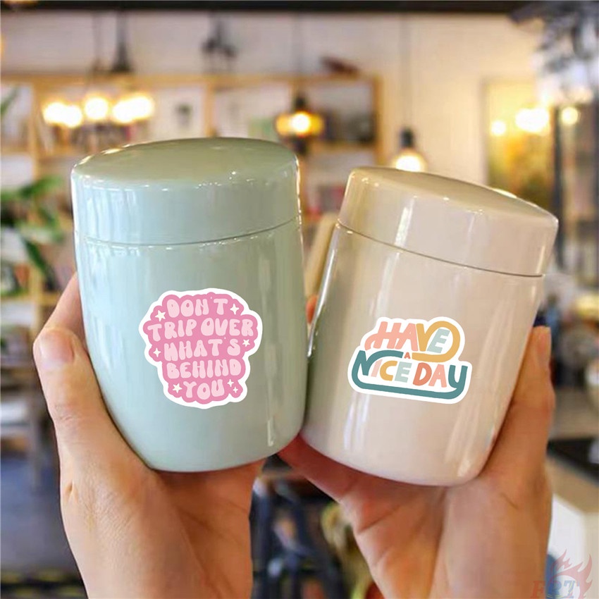 ❉ Màu Pastel. Nhãn Dán Tích Hợp Slang Series 01 ❉ Bộ 50 Sticker Chống Thấm Nước Họa Tiết Doodle Hợp Thời Trang