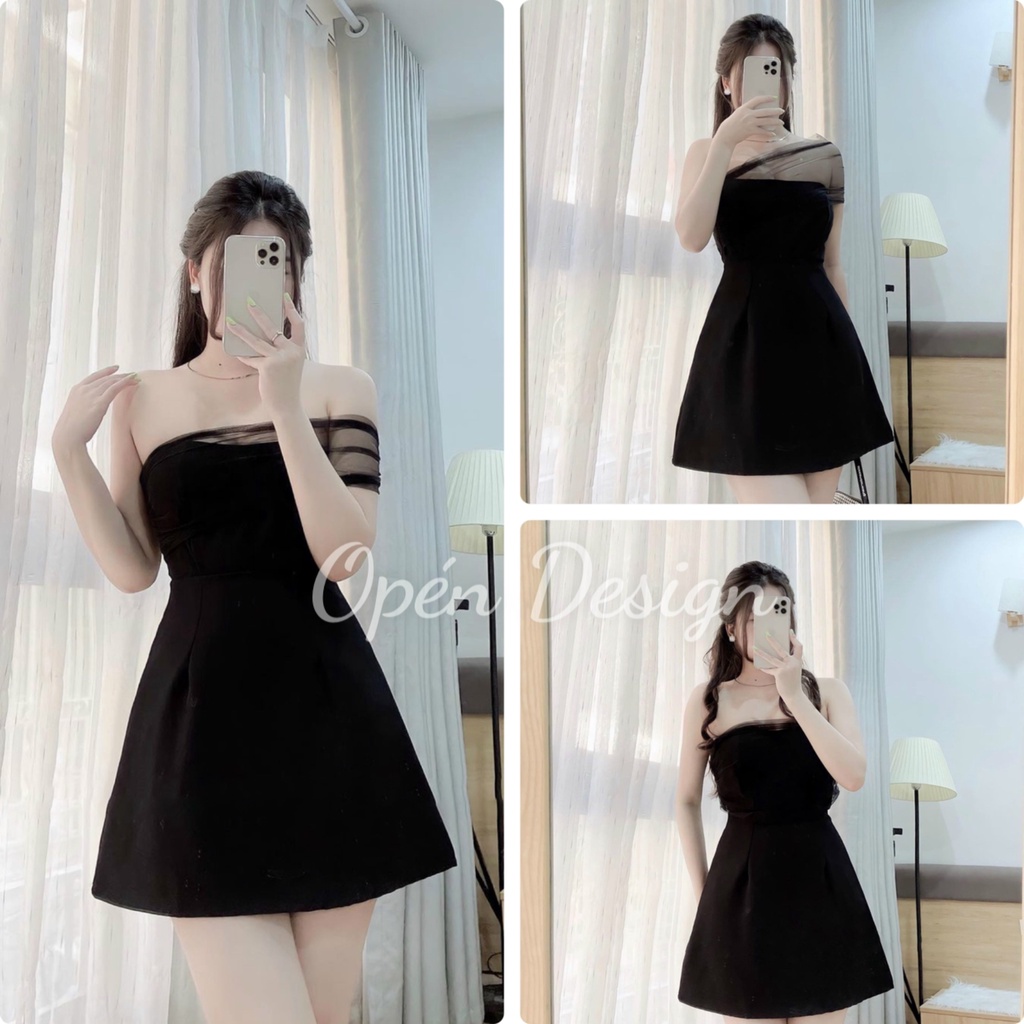 Váy Cúp Ngực Cách Điệu Ren Chất Liệu Tuyết Mưa