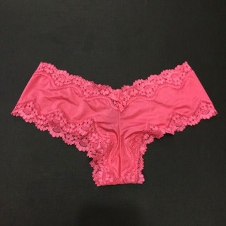 TH5101 Quần lót Victoria's Secret lụa siêu mát hồng dâu viền ren