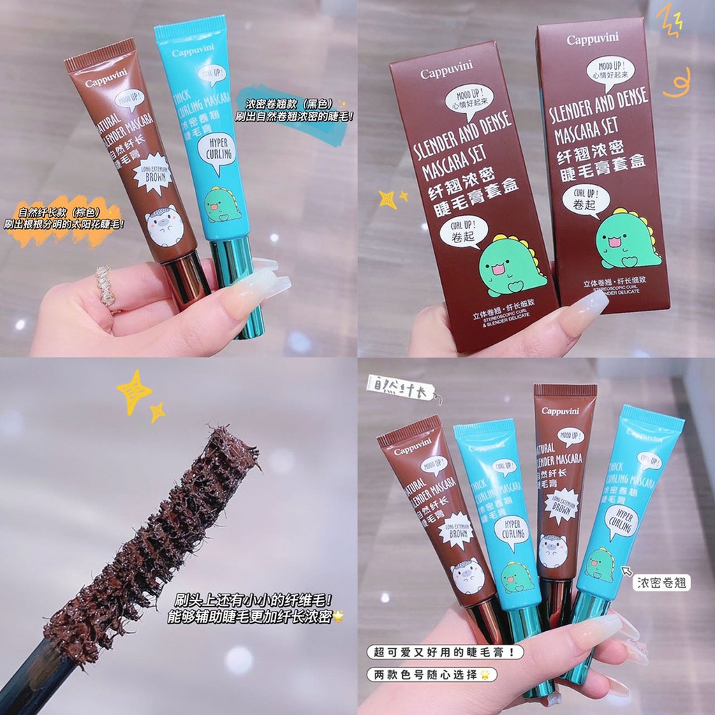 Cappuvini Mascara Chuốt Mi Cong Dài Tự Nhiên Kháng Nước Lâu Trôi Và Chống Mồ Hôi Với Thiết Kế Vỏ Hình Động Vật Dễ Thương