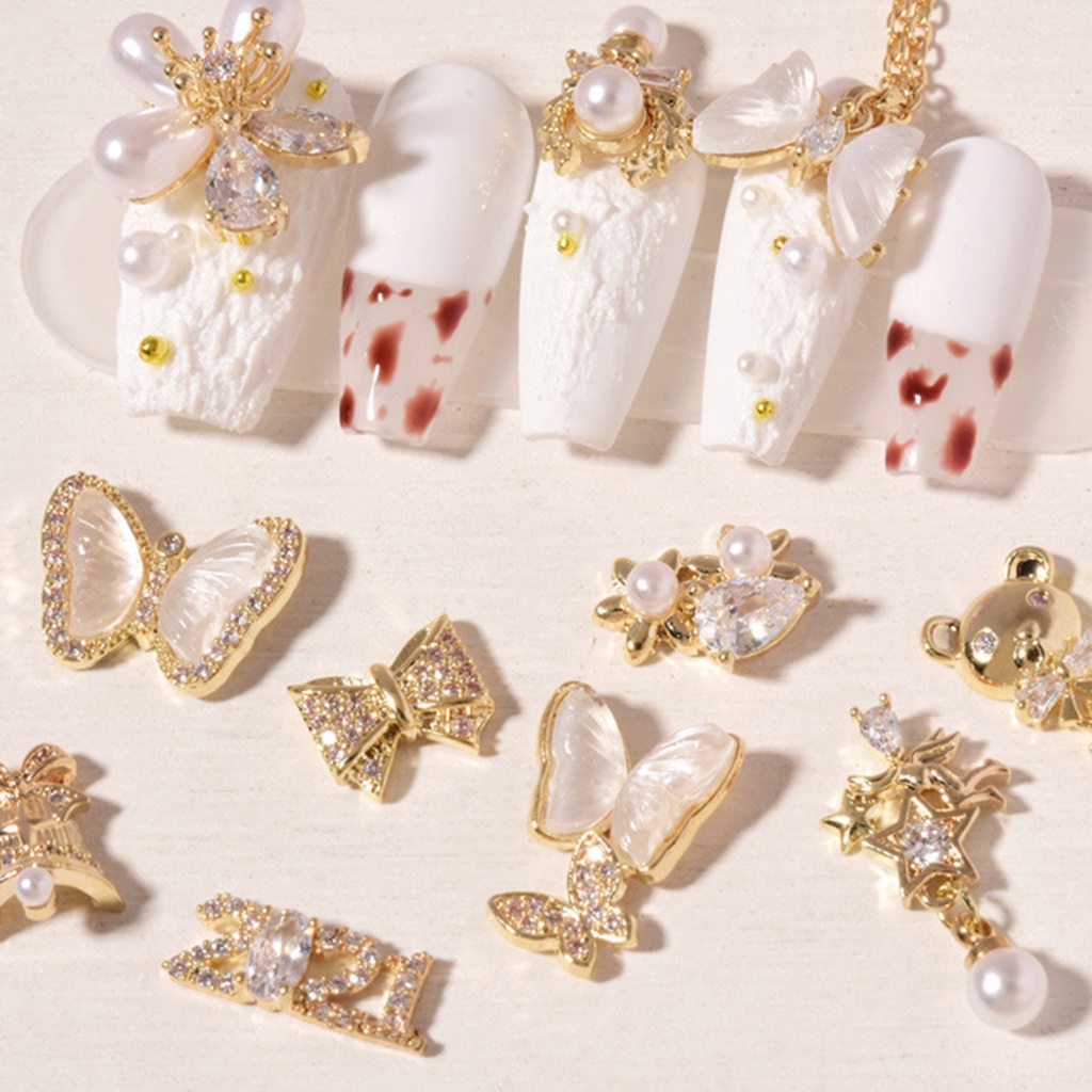 Phụ Kiện Đá Zirconia Hình Bướm Sáng Tạo Trang Trí Móng Tay