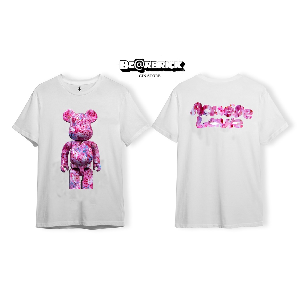 Áo thun Bearbrick Hoa Anh Đào thun 23 Cotton co giãn 4 chiều Unisex
