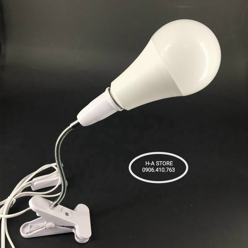 Dây đuôi đèn kẹp bàn có công tắc màu trắng