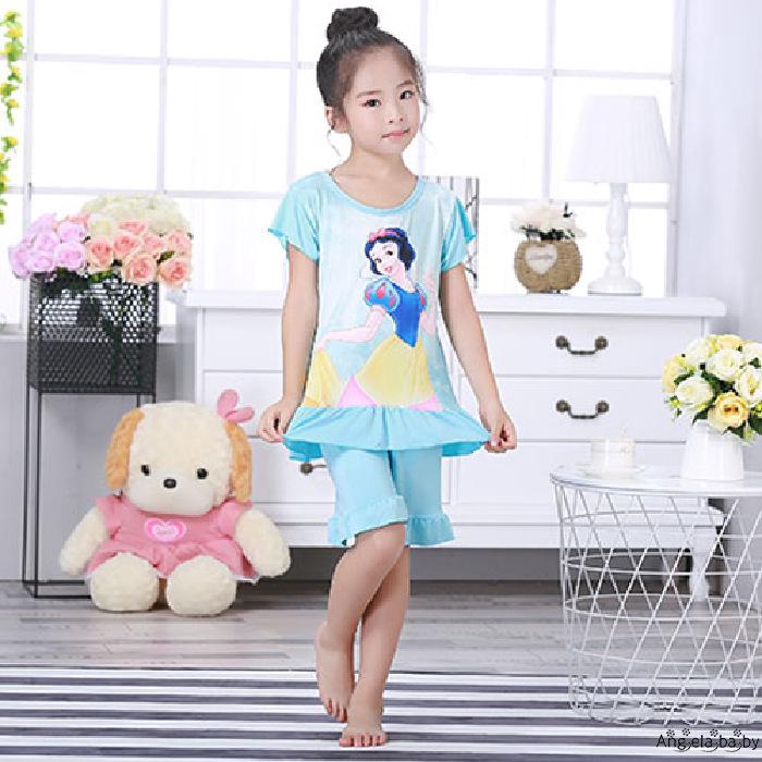 Set đồ ngủ ngắn tay in hình công chúa dễ thương cho bé