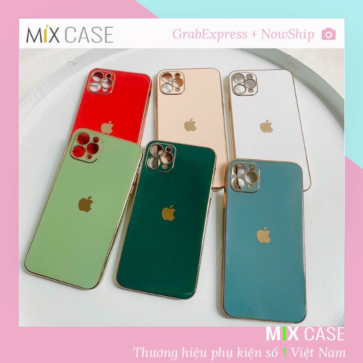 Ốp lưng iphone 💛 ĐỘ IPHONE 12 💛 Ốp iphone dẻo viền xi vuông sang trọng chống bám bụi