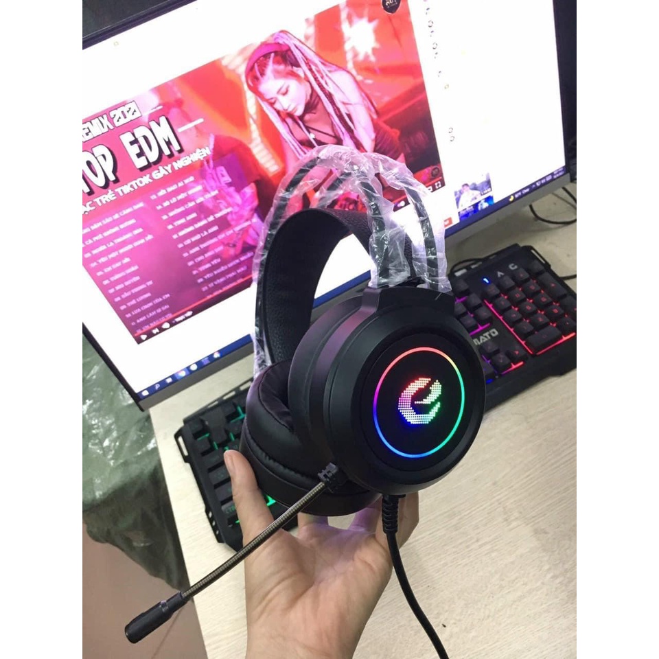 Tai nghe Gaming JRS - M1 , tai nghe chụp tai có mic Jack Cắm USB âm thanh 7.1 - bass cực hay