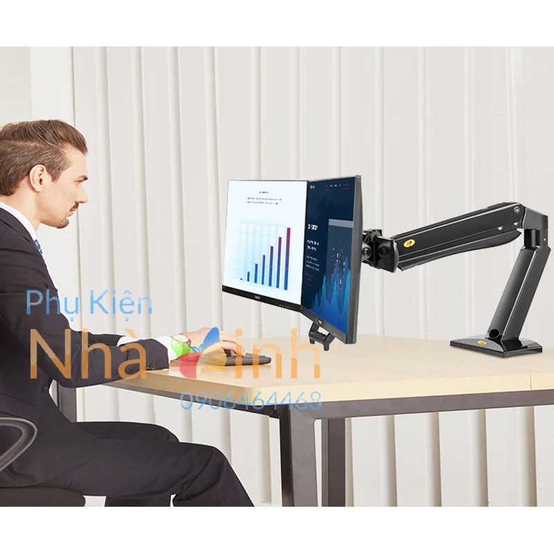 NB32 Khí Thanh Chống 24-32 Inch Đôi Màn Hình Màn Hình Gắn Chân Đế Để Bàn Ngồi Đứng Máy Trạm Tải 2-15kgs | BigBuy360 - bigbuy360.vn