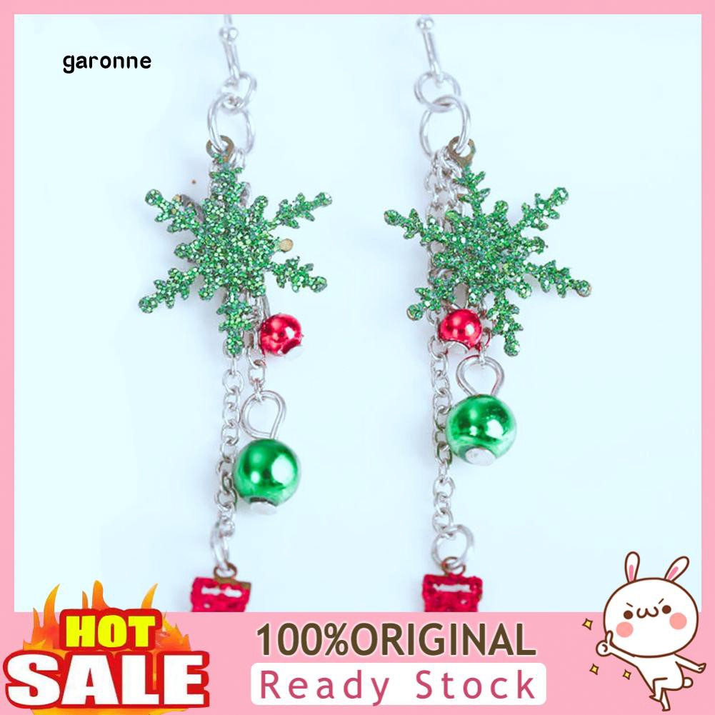 Đôi khuyên tai dài hình bông tuyết phong cách giáng sinh dễ thương cho nữ