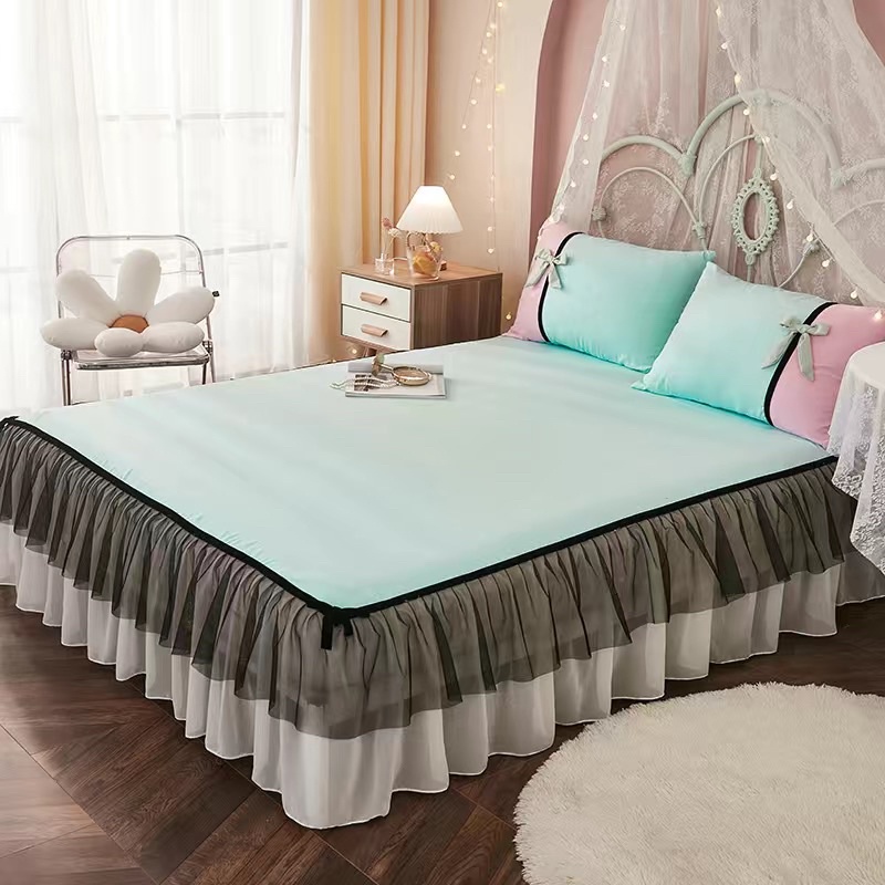 Bộ Ga Giường Phối Ren Phong Cách Công Chúa