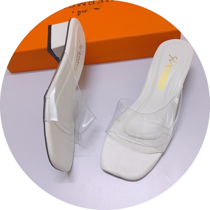 Dép guốc quai trong lệch gót vuông 4p nhiều màu hot lắm