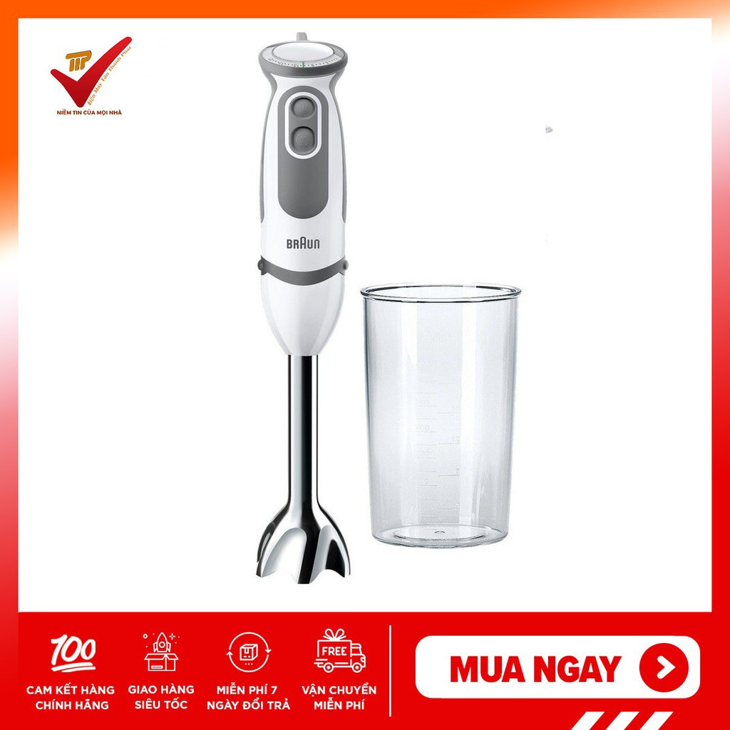 [Mã ELHA22 giảm 5% đơn 300K] Máy xay cầm tay châu âu Braun MQ5200 Soup Vario 1000W(Trắng) hãng bảo hành 24 tháng