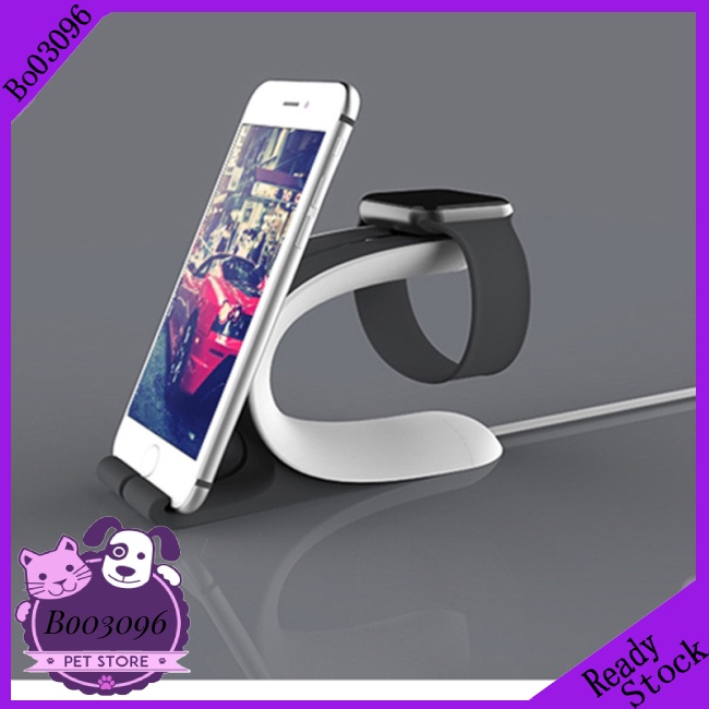 🔥Ready stock🔥Đế sạc 2 trong 1 cho đồng hồ thông minh Apple Watch iPhone Tablet