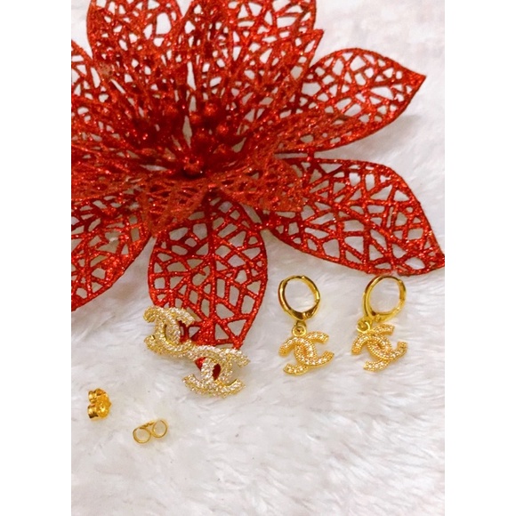 Bông tai chữ X mạ vàng 18k siêu xinh. Trang sức cao cấp