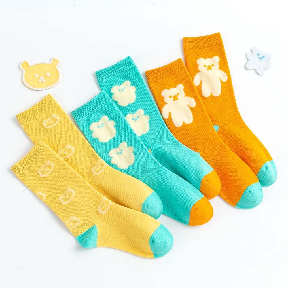 Set 3 Đôi Vớ Cotton Nhiều Màu Thời Trang Mùa Hè Cho Bé Gái