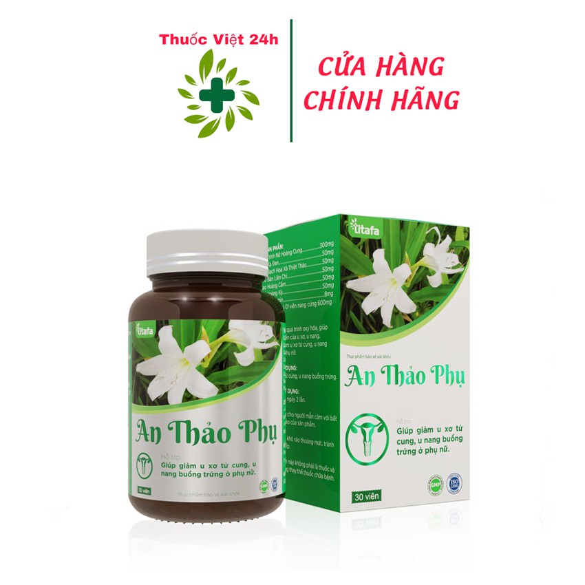 Viên uống An Thảo Phụ giúp giảm u xơ tử cung ở phụ nữ và tuyến tiền liệt ở nam giới - Hộp 30 viên