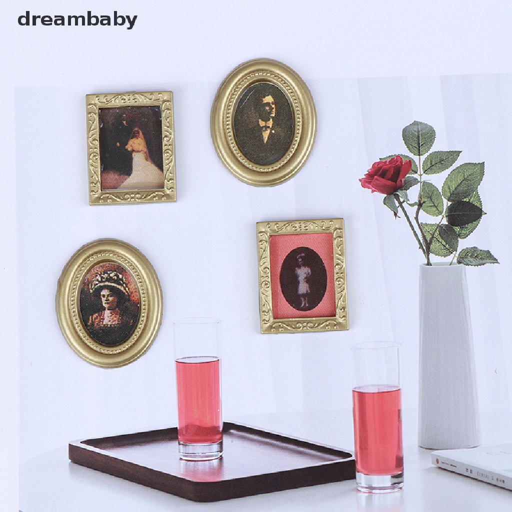 1 Set Tranh Sơn Dầu Treo Tường Trang Trí Nhà Búp Bê Tỉ Lệ 1: 12