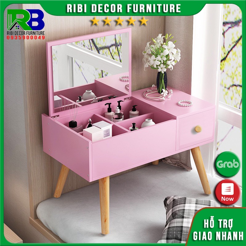 Bàn trang điểm ngổi bệt giá rẻ phong cách Bắc Âu BTĐ025