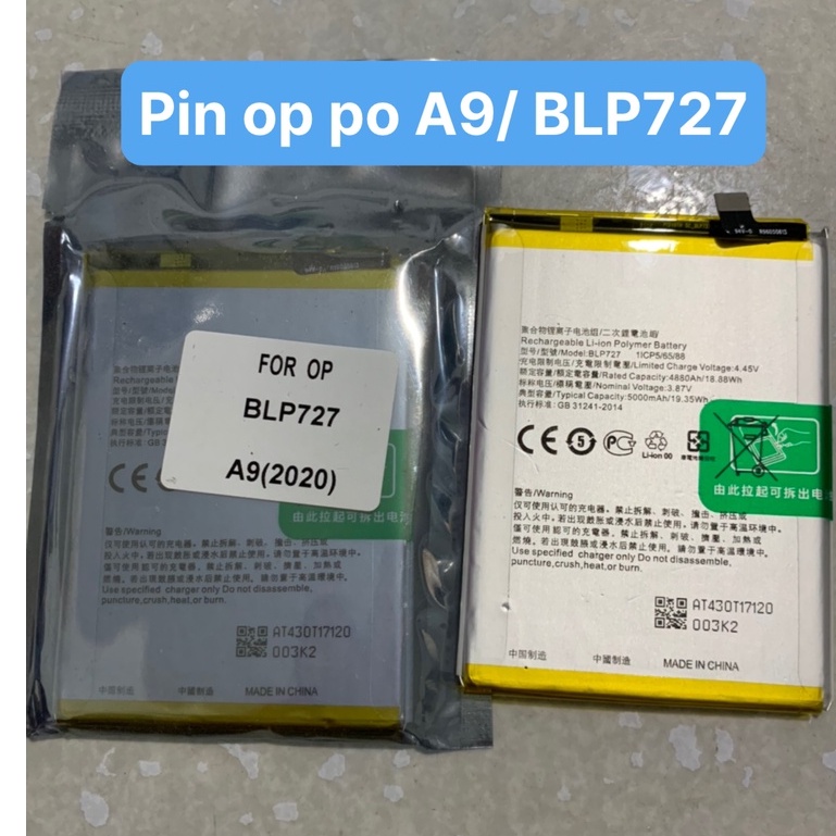 Pin oppo A5 2020 / A9 2020 / BLP727 / 4880mAh / hàng zin chính hãng - bảo hành 3 tháng