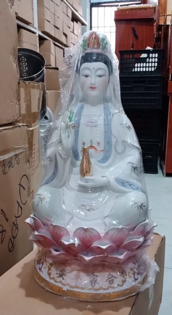 Tượng Phật Quan âm bồ tát Trắng vẽ cao cấp