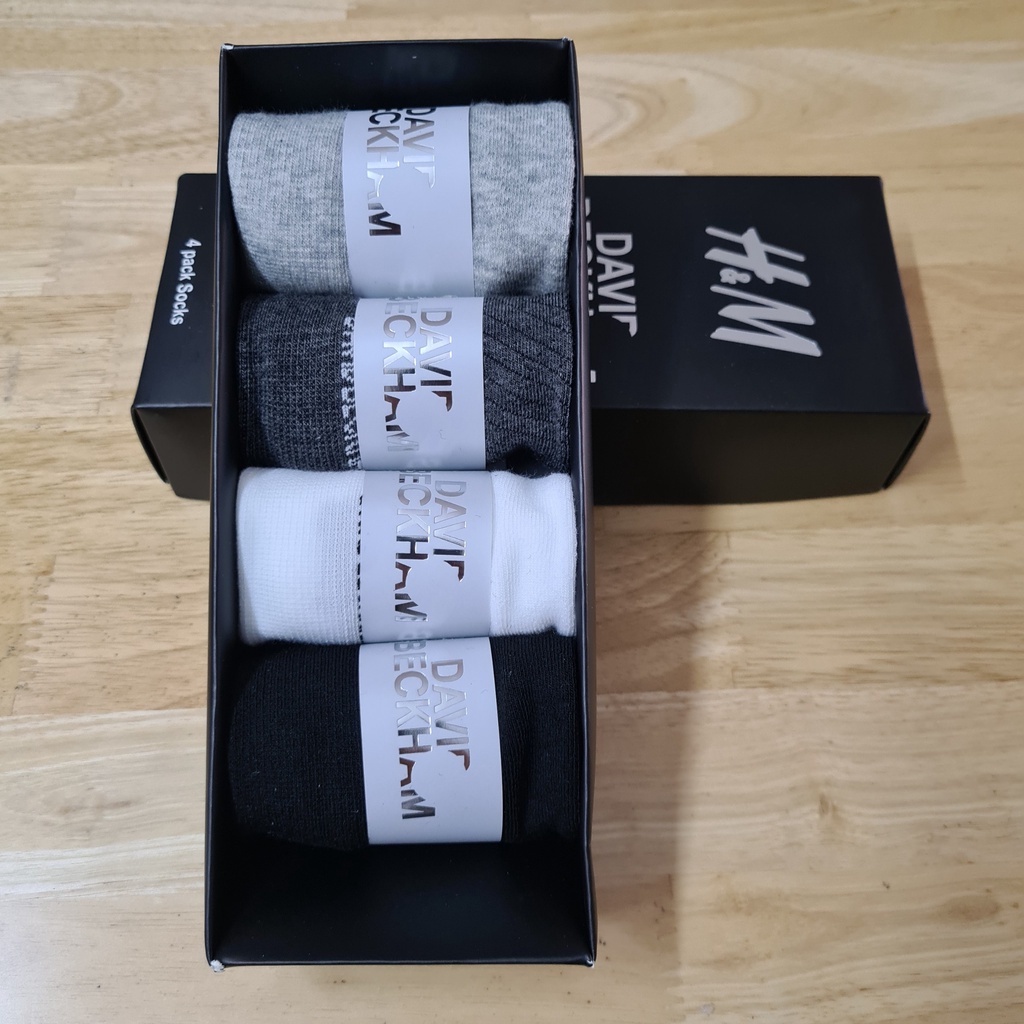 Hộp tất nam cổ ngắn ,vớ cổ ngắn nam Davi beckham (4 đôi) chất khử mùi hôi chân siêu đẹp TATNAM02