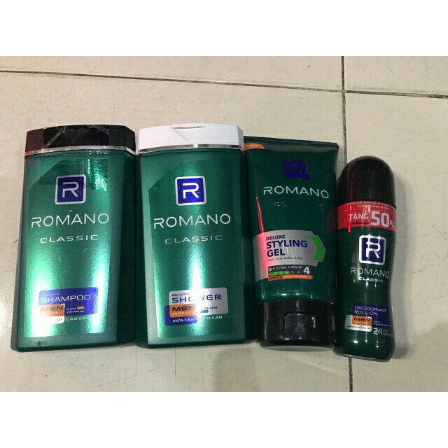 Combo gội - tắm - gel - lăn Romano