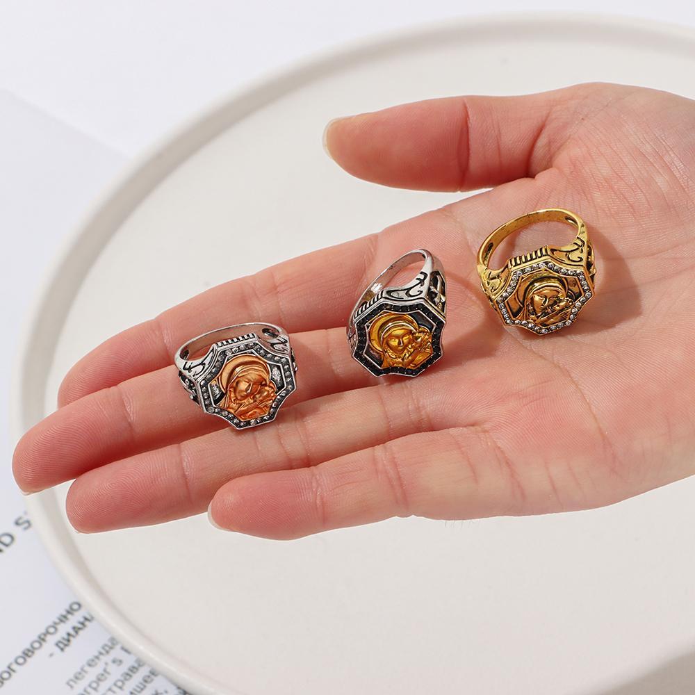 Nhẫn Hợp Kim Khắc Chữ Thập Kích Thước 6-12