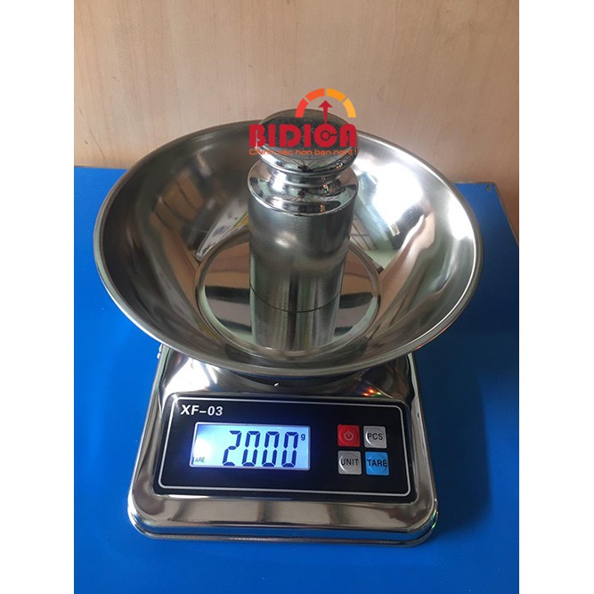 CÂN ĐIỆN TỬ NHÀ BẾP XF03 5KG, BH 18 THÁNG, TẶNG TÔ INOX