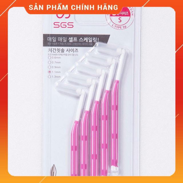 Chải kẽ răng cao cấp SGS Kiểu L size 1.1mm nhập khẩu từ Hàn Quốc ( vỉ 5 cây )