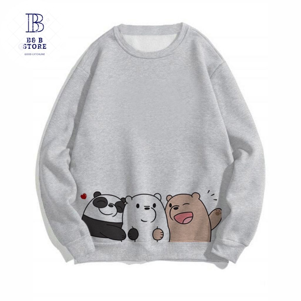 ÁO SWEATER IN BA CON GẤU ÔM NHAU CỰC ĐẸP