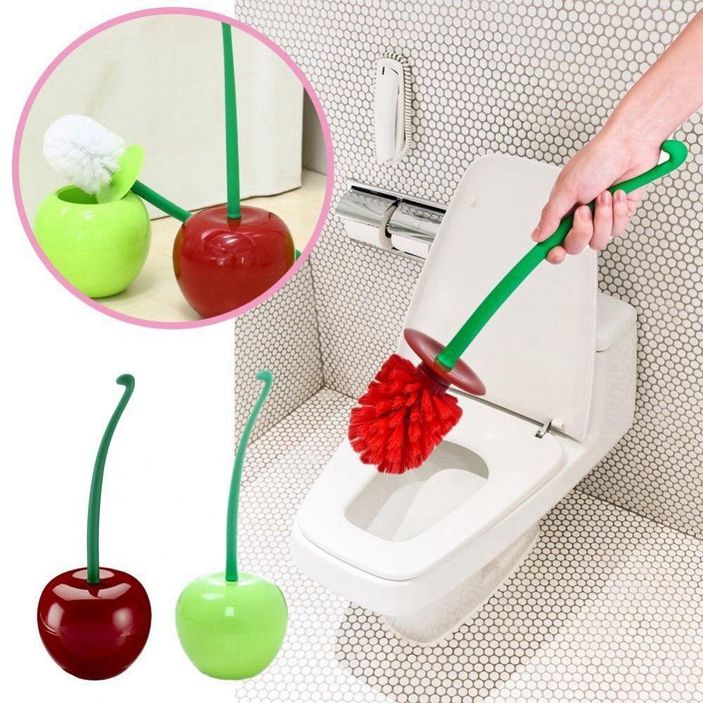 Bàn Chải Vệ Sinh Toilet Có Tay Cầm Cong Không Mùi Dễ Làm Sạch Thiết Kế Hình Quả Cherry