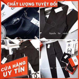 Quần Legging cạp cao gen bụng cha.nel bao vải đẹp- ảnh thật shop chụp
