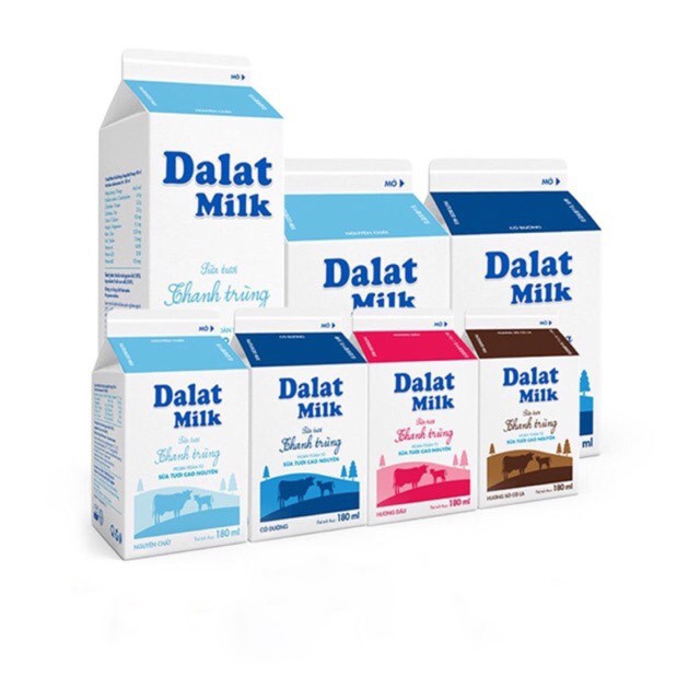 Sữa thanh trùng Đà Lạt milk 180ml - Sữa nước | VinMart.co
