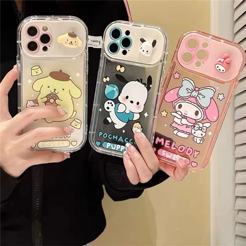 Ốp Điện Thoại Gắn Gương Hình Kuromi / Melody Tím / Hồng Cho iPhone 14 Pro Max 14 Plus 14 Pro 13 Pro Max 12 Pro Max 11 X XsMax Xr