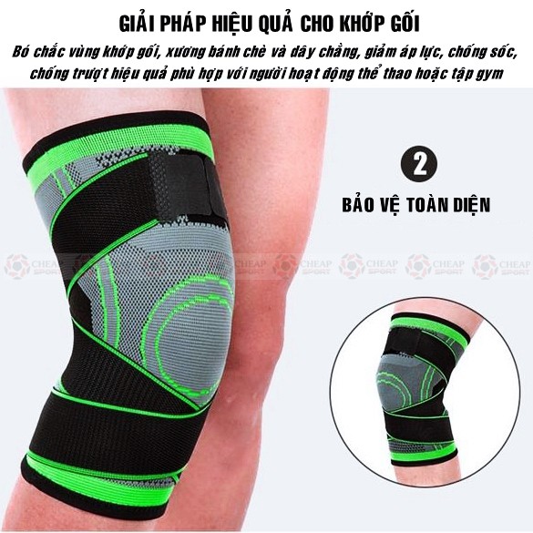 Bó Gối Thể Thao BG/04 Dây Đai Trợ Lực Bảo Vệ Khớp Đầu Gối Khi Chơi Bóng Đá Bóng Rổ Bóng Chuyền Tập Gym Chạy Bộ Tennis