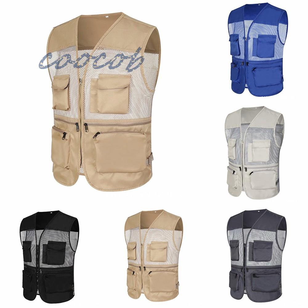 Áo Ba Lỗ Polyester Nhiều Túi Size L-3XL Đơn Giản Cho Nam