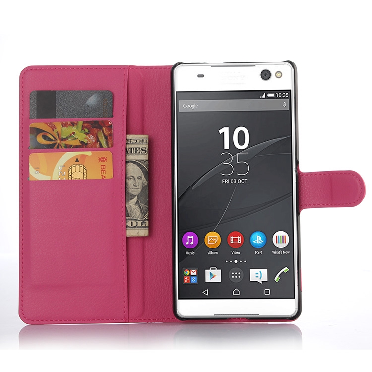 Bao da điện thoại dạng ví màu trơn cho Sony Xperia C3 C4 C5 Ultra