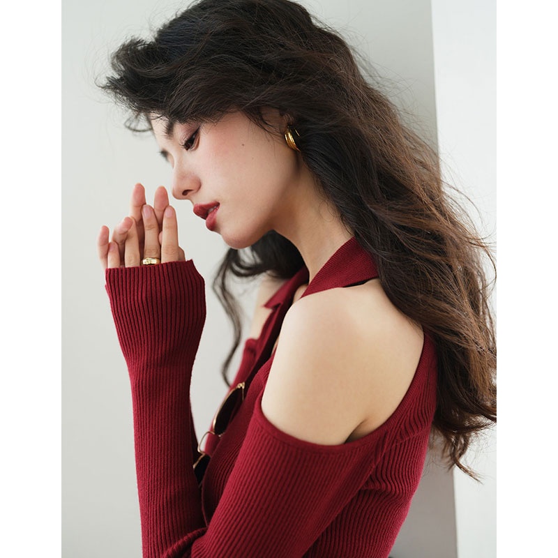 Áo Cardigan Dệt Kim Tay Dài Dáng Ôm Phong Cách Thời Trang Hàn Quốc Dành Cho Nữ