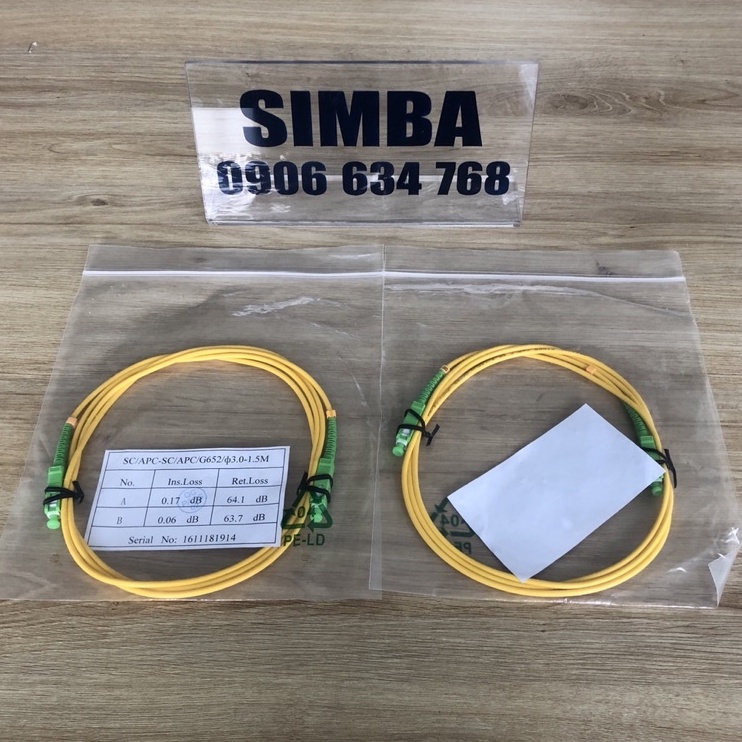 1 Dây nhảy quang đơn mốt Simplex SC/APC-SC/APC, Phi 2mm, 3mm, dài nhiêu kích thước tùy chọn