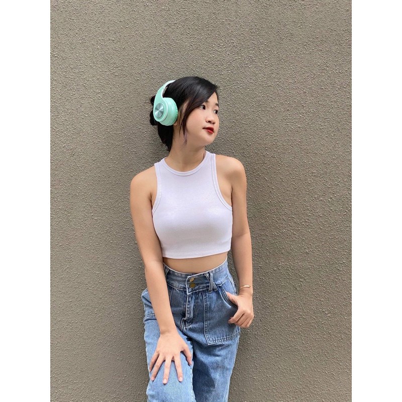 ÁO BA LỖ CROPTOP BASIC CHẤT THUN GÂN XỊN XÒ | BigBuy360 - bigbuy360.vn