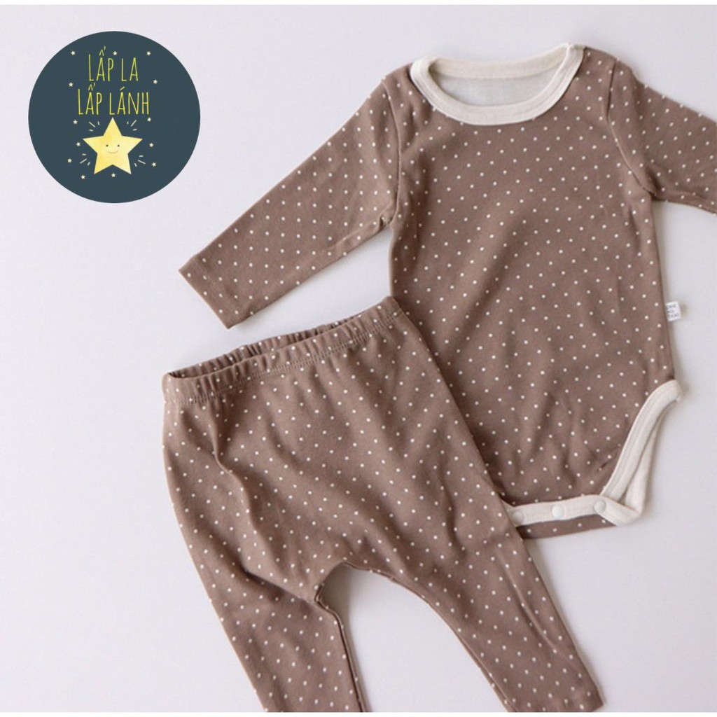 BODYSUIT KÈM QUẦN CHẤM BI PEEKABOO HÀN QUỐC CHO BÉ