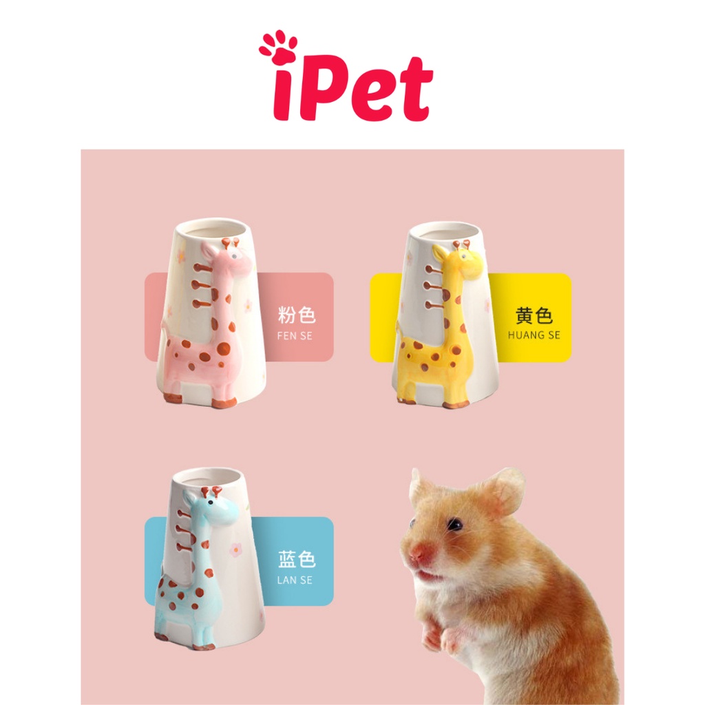 Đế Sứ Đựng Bình Nước Cho Hamster Hình Hươu Cao Cổ - iPet Shop