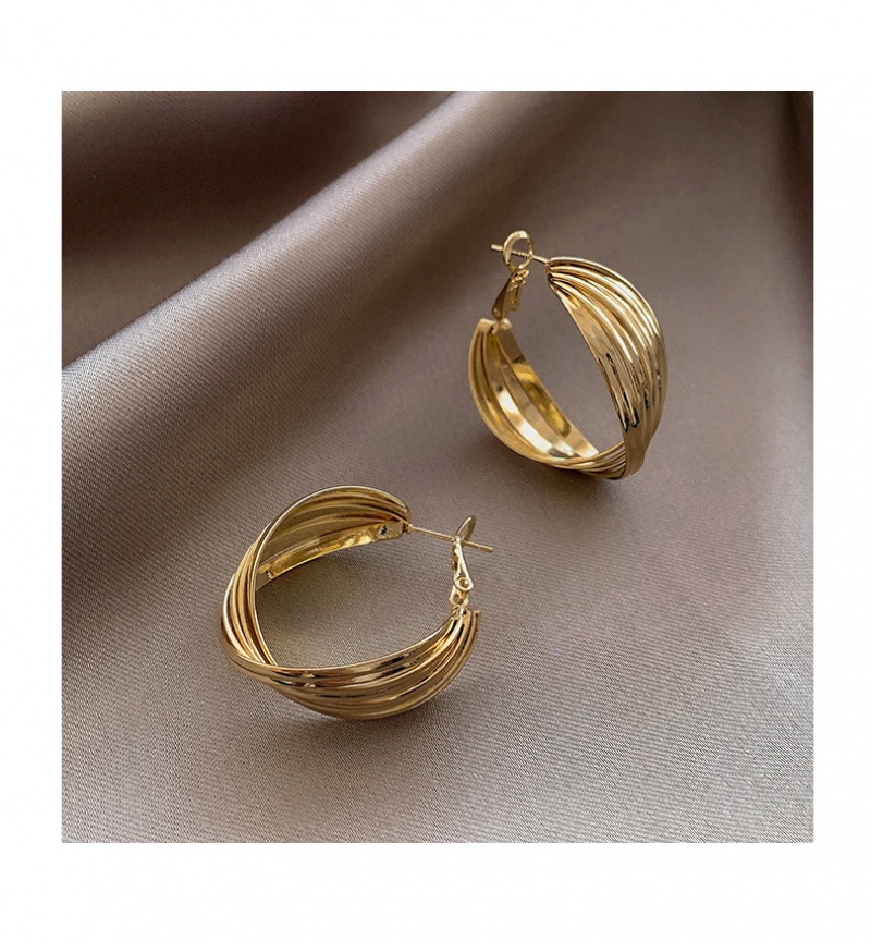 Bông tai hình tròn xi mạ bạc thời trang 2023