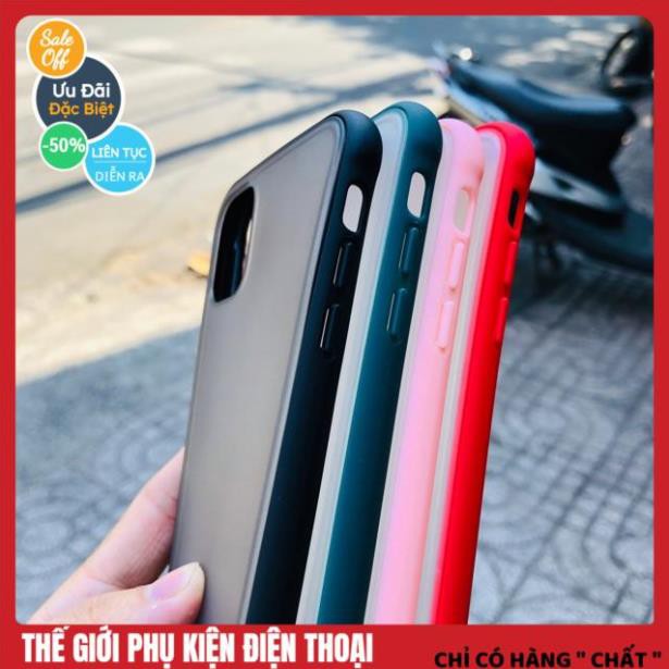 Ốp Lưng Nhám Viền Màu Chống Vân Tay iPhone 7Plus Đến Pro Max (Hàng chính hãng)