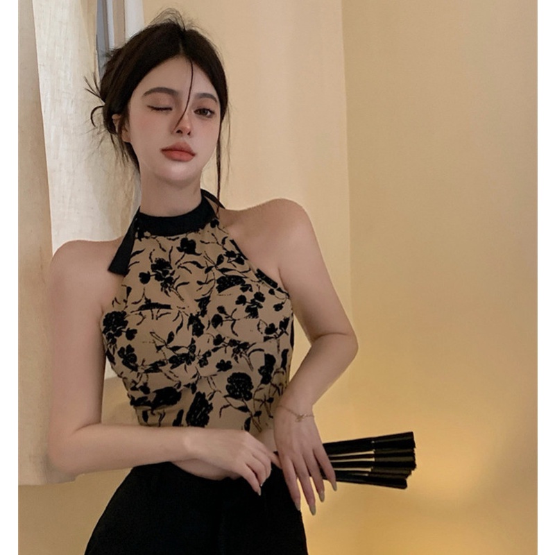 Áo Cổ Yếm Không Tay Thời Trang Mùa Hè Quyến Rũ Cho Nữ