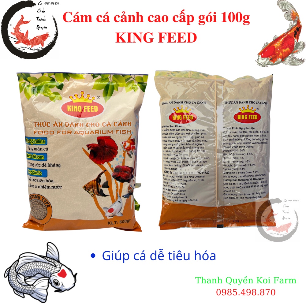 Cám cá cảnh thức ăn cho cá cảnh  King Feed hàng chất lượng cao gói 100g